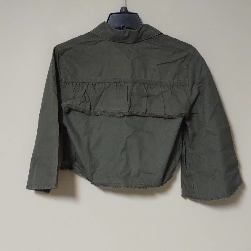 Jack by BB Dakota Ready For It Cotton Canvas Jacket Green Medium - Picture 9 of 10
